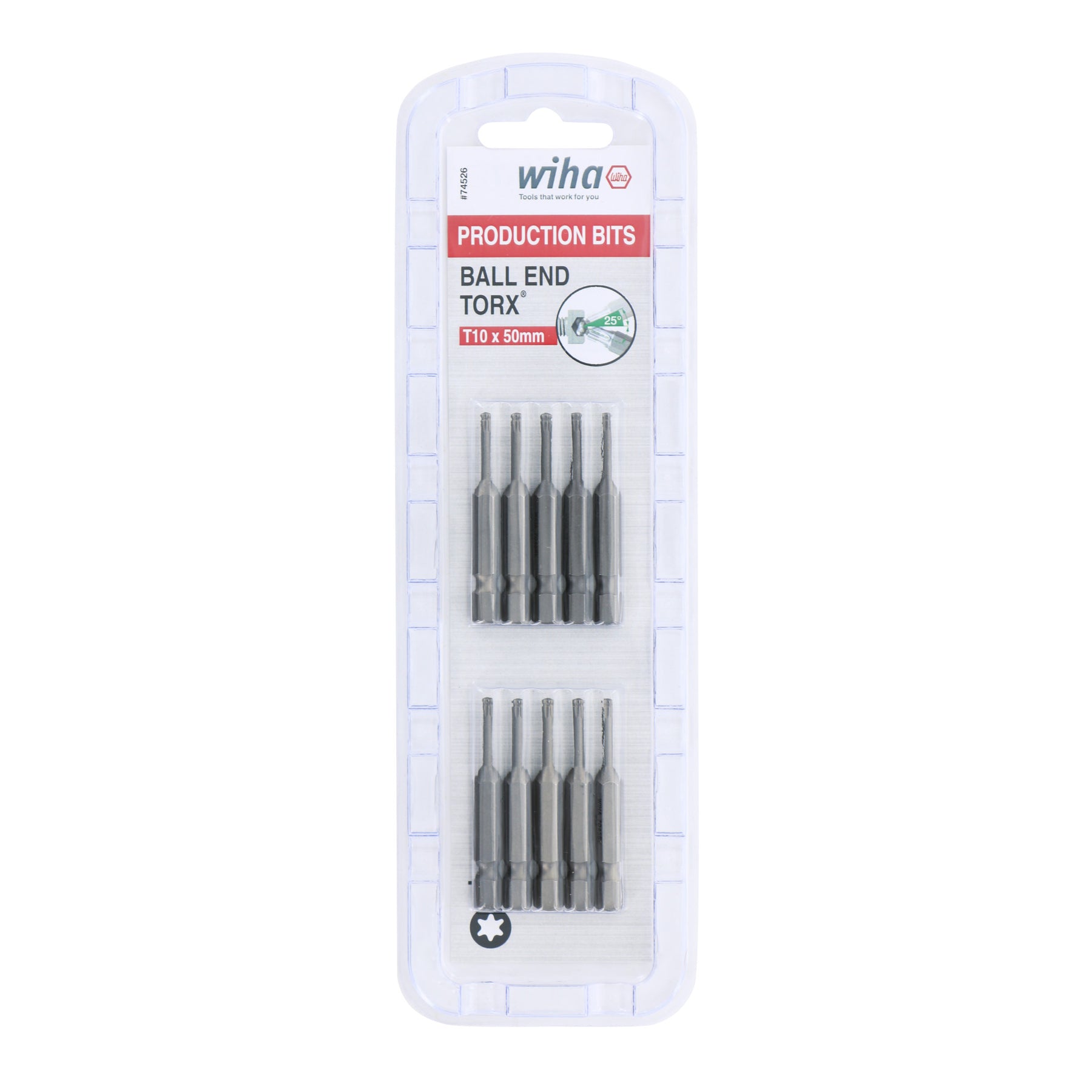 Torx Ball End Bit T10 - 50mm - 10 Pack