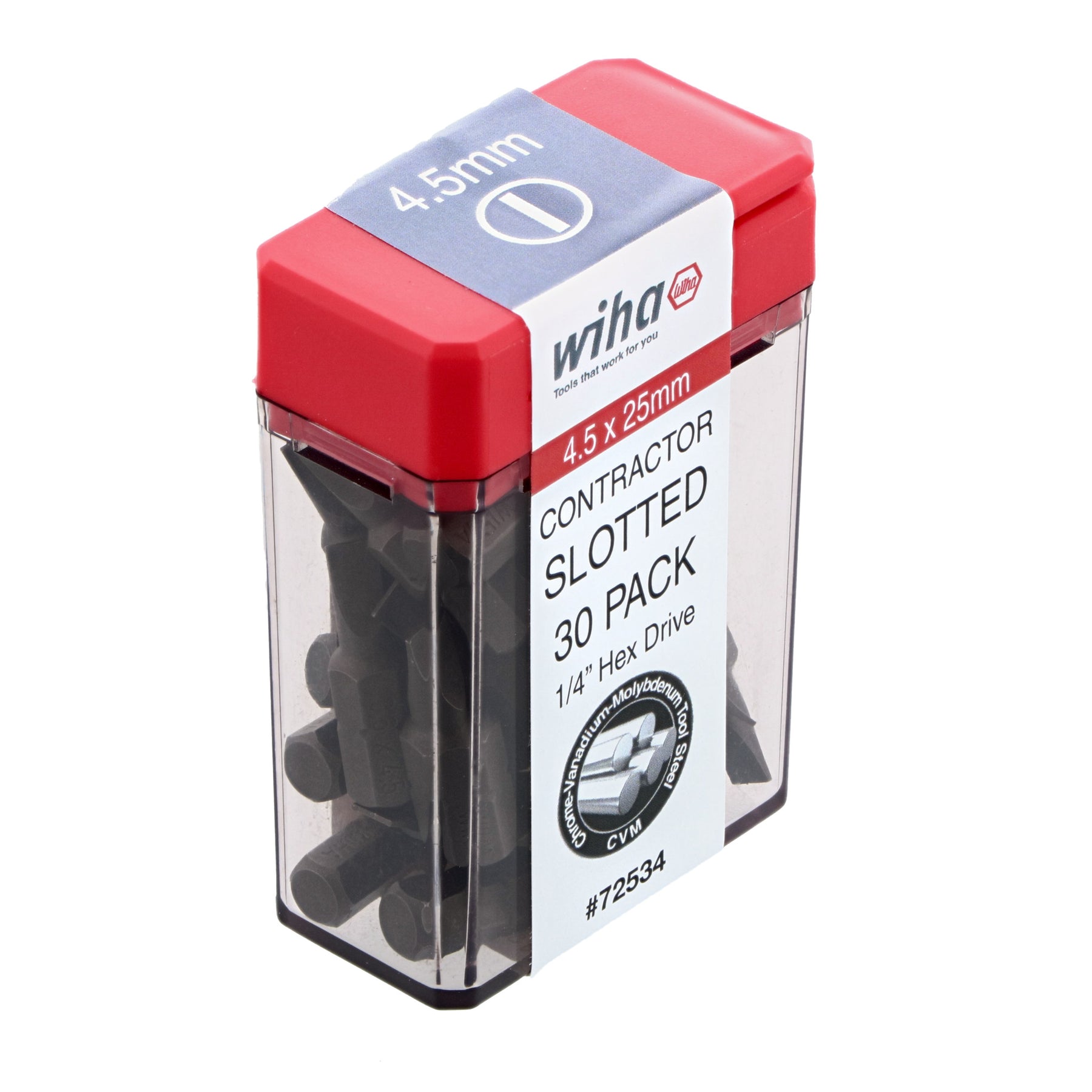 Slotted Contractor Insert Bit 4.5mm x 25mm - 30 Piece