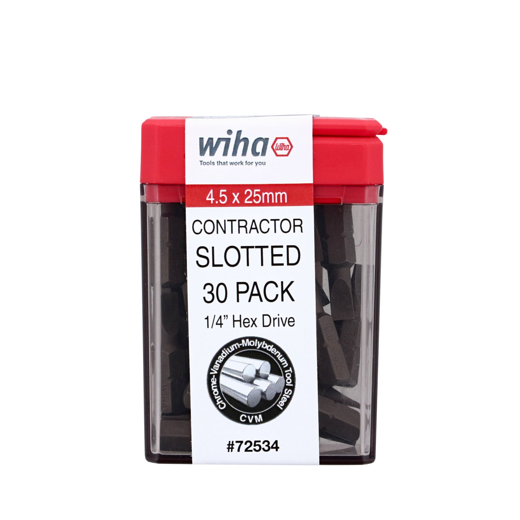 Slotted Contractor Insert Bit 4.5mm x 25mm - 30 Piece
