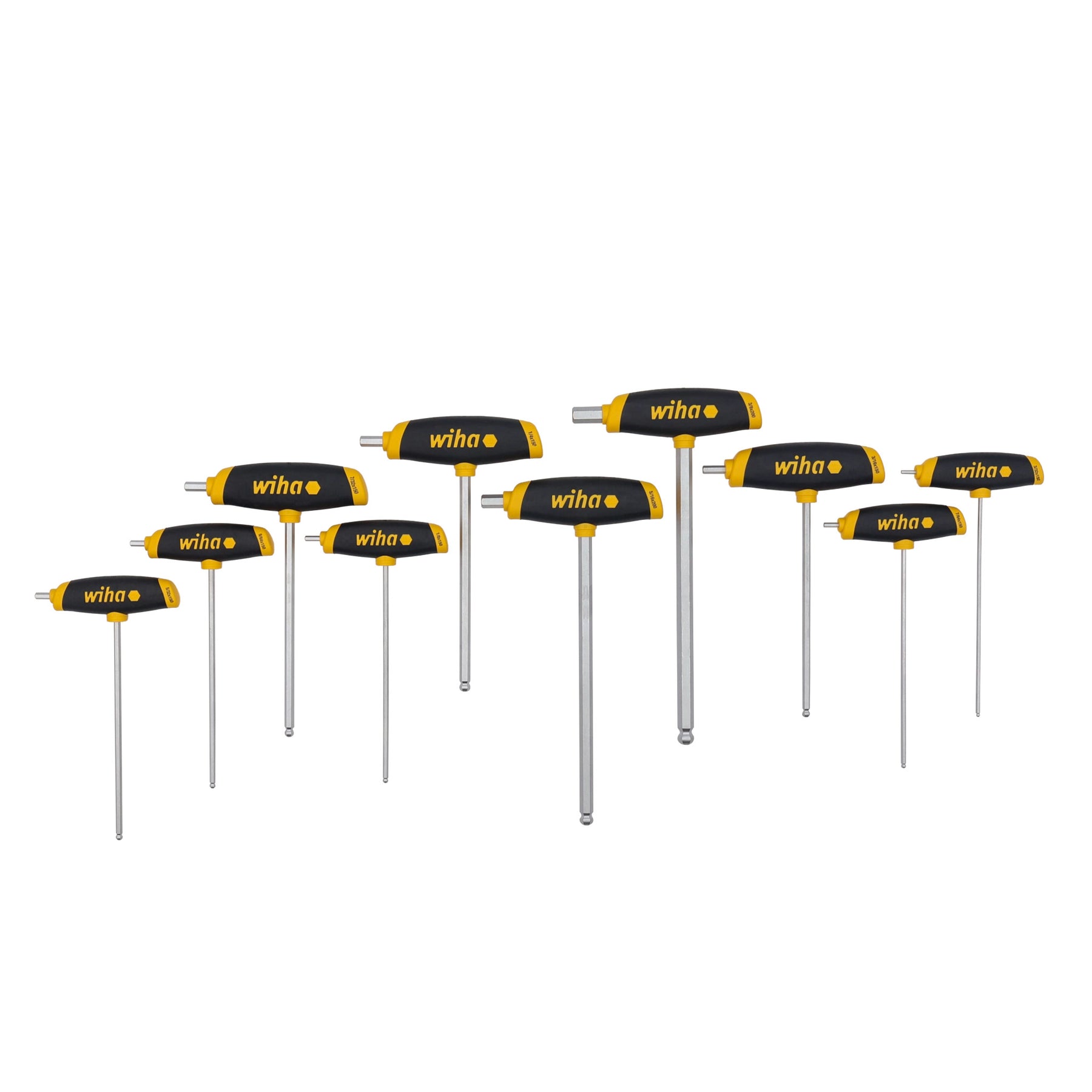 10 Piece SoftGrip Dual Drive Hex SAE T-Handle Tray Set