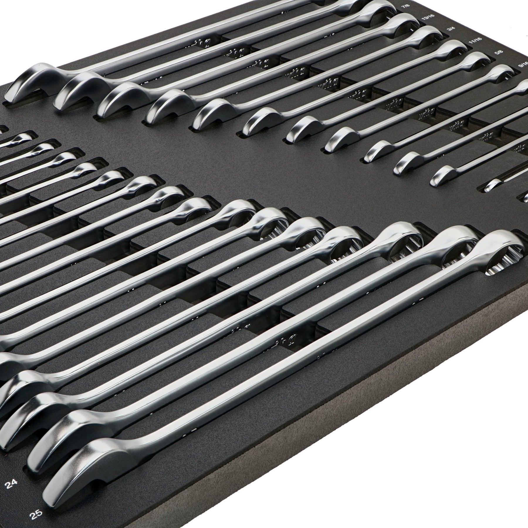 31 Piece Combination Wrench Tray Set - SAE and Metric