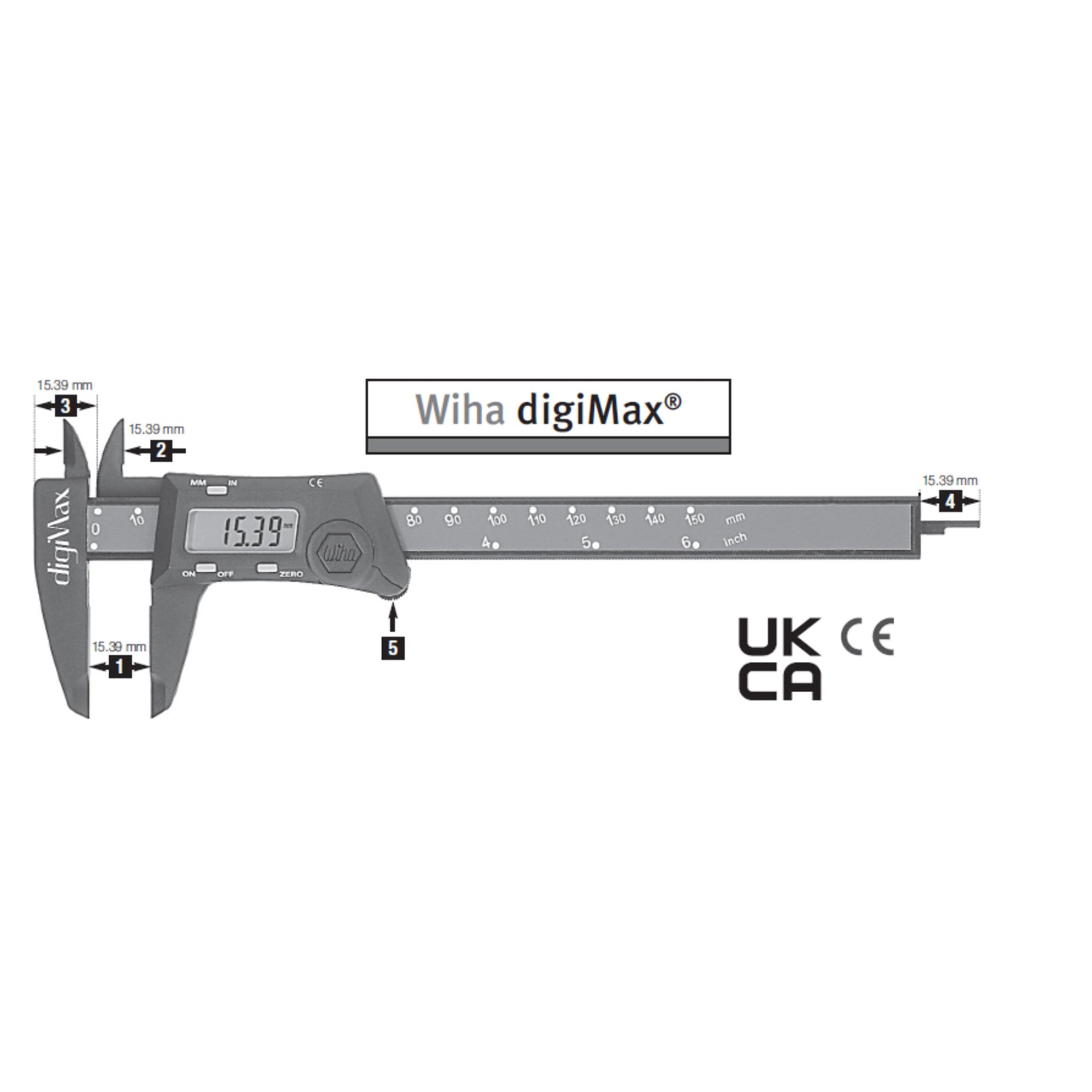 Digital Caliper DigiMax - Inch/Metric