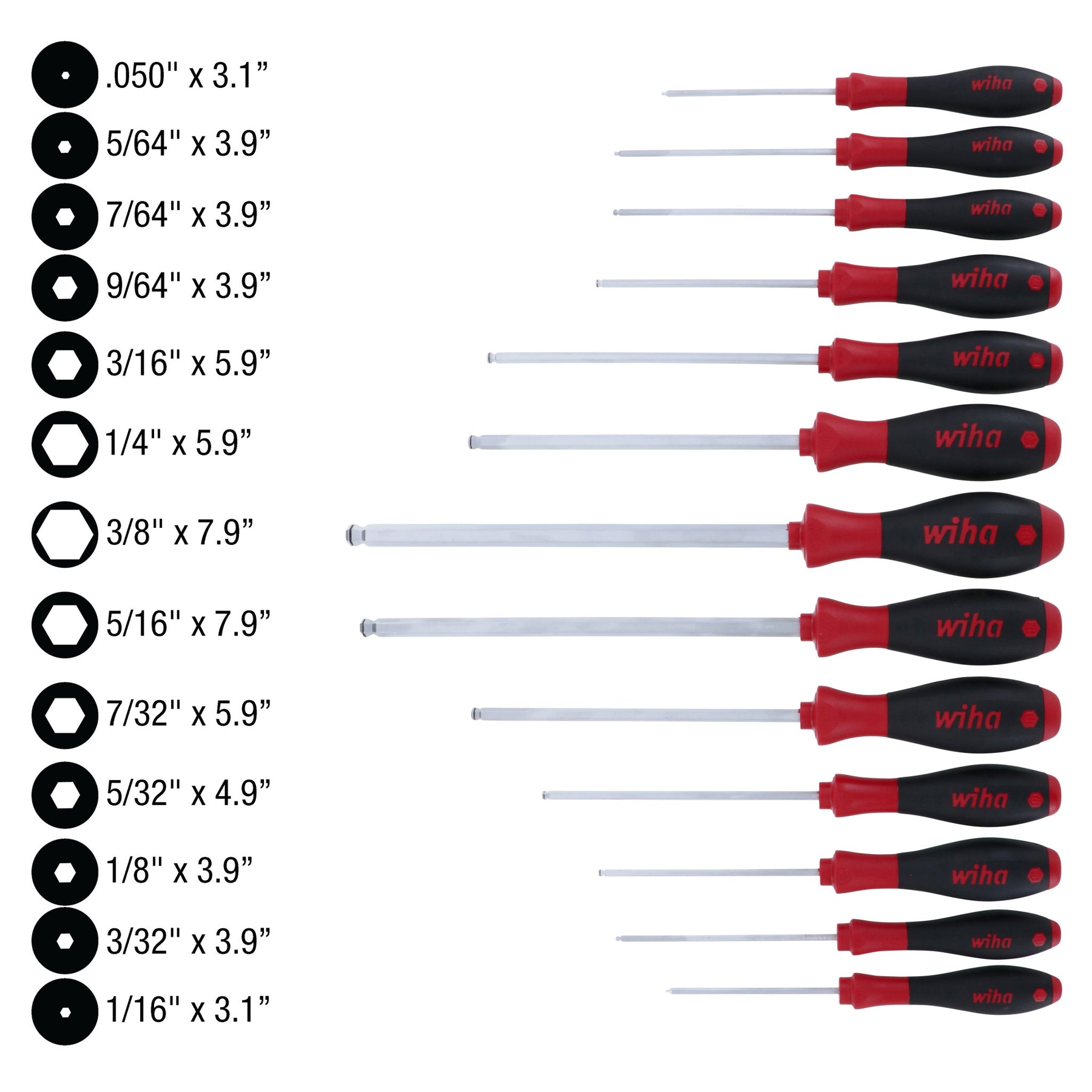 13 Piece SoftFinish MagicRing Ball End Screwdriver Set