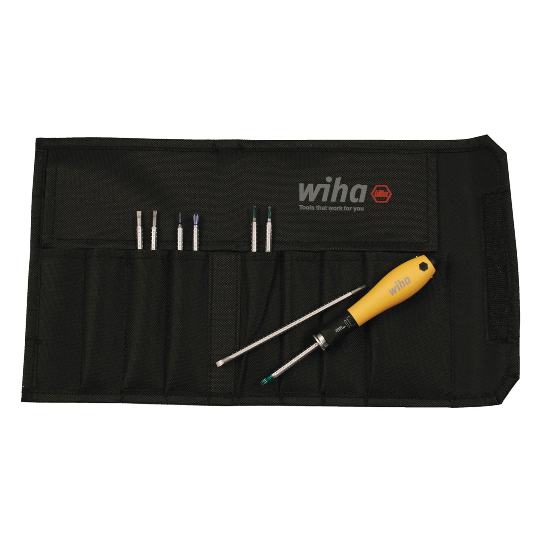 Wiha 26994 9 Piece ESD Safe Drive-loc VI Blade Set in Canvas Pouch