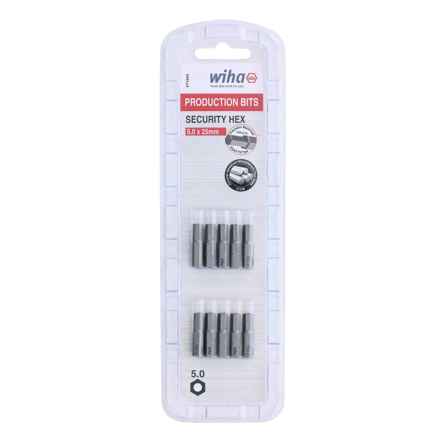 Security Hex Bit 5.0 - 25mm - 10 Pack