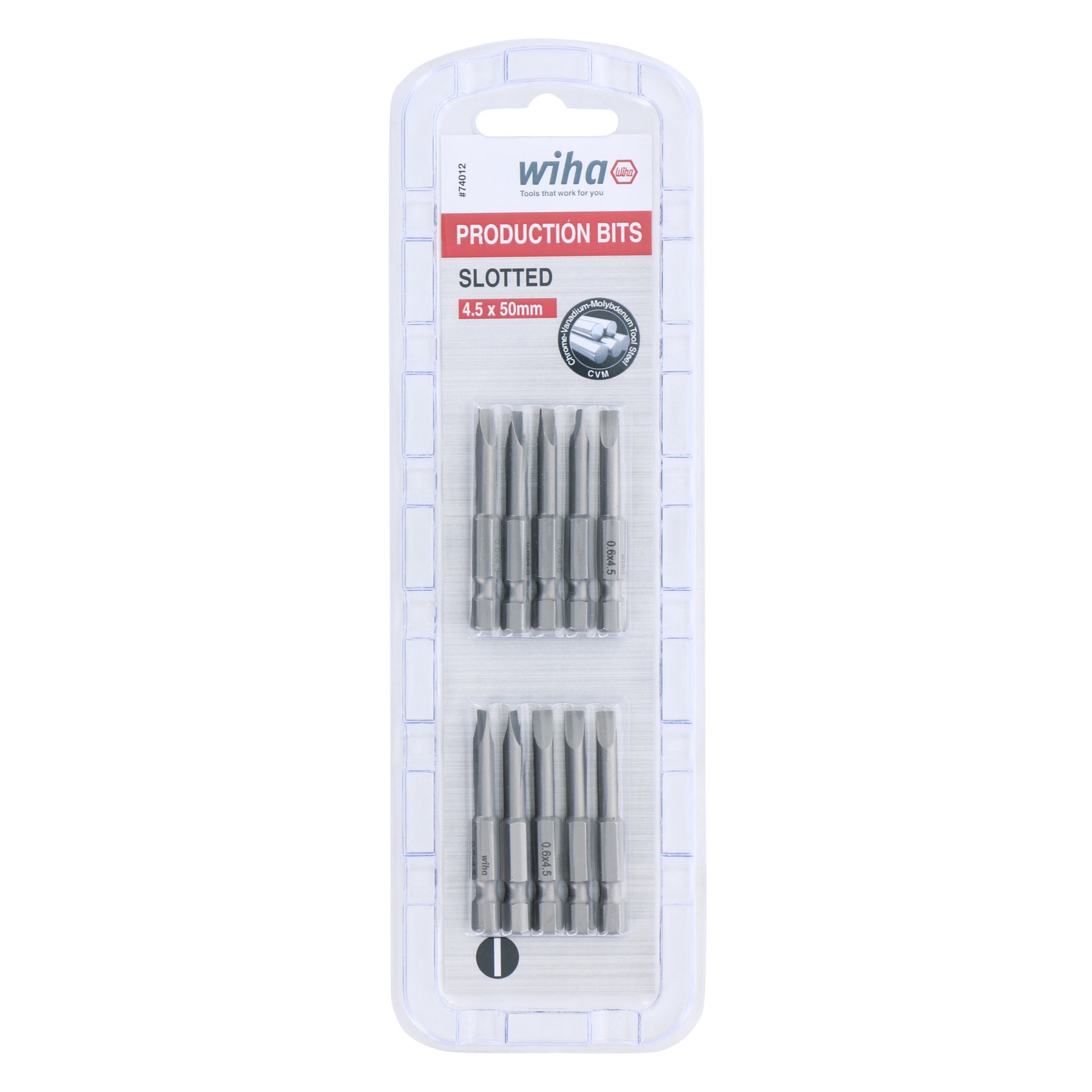 Slotted Bit 4.5 - 50mm -  10 Pack