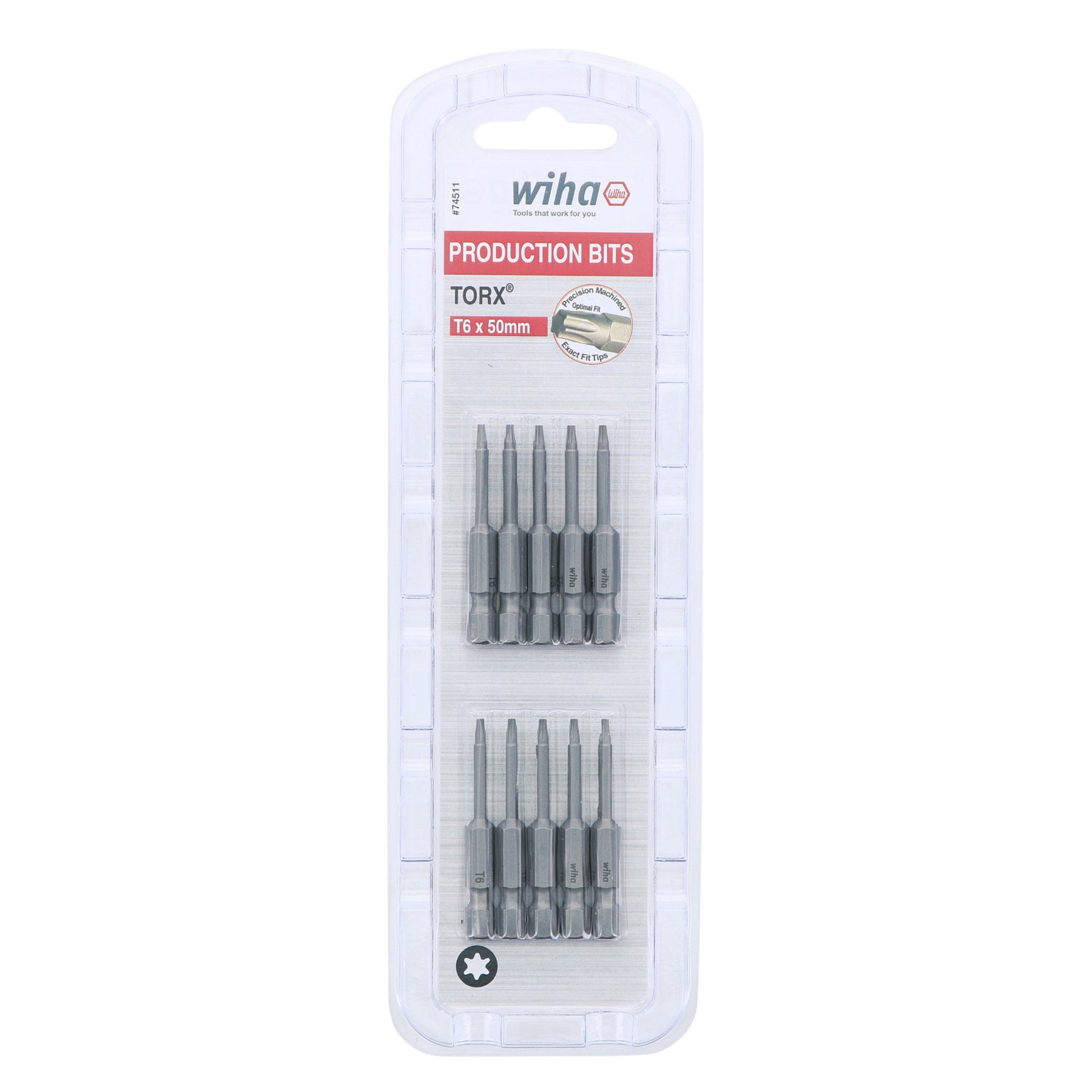 Torx Bit T6 - 50mm -  10 Pack