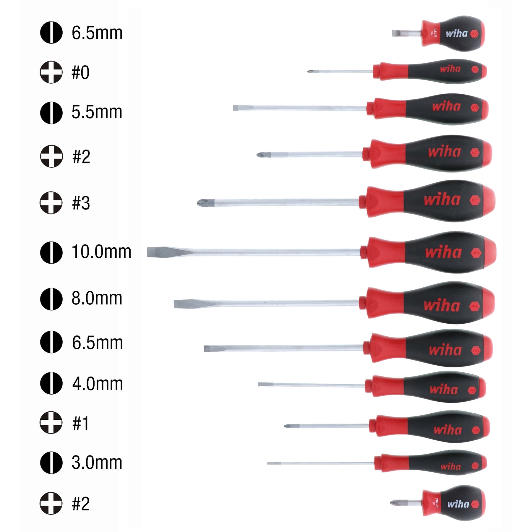 12 Piece SoftFinish Slotted and Phillips Screwdriver Set