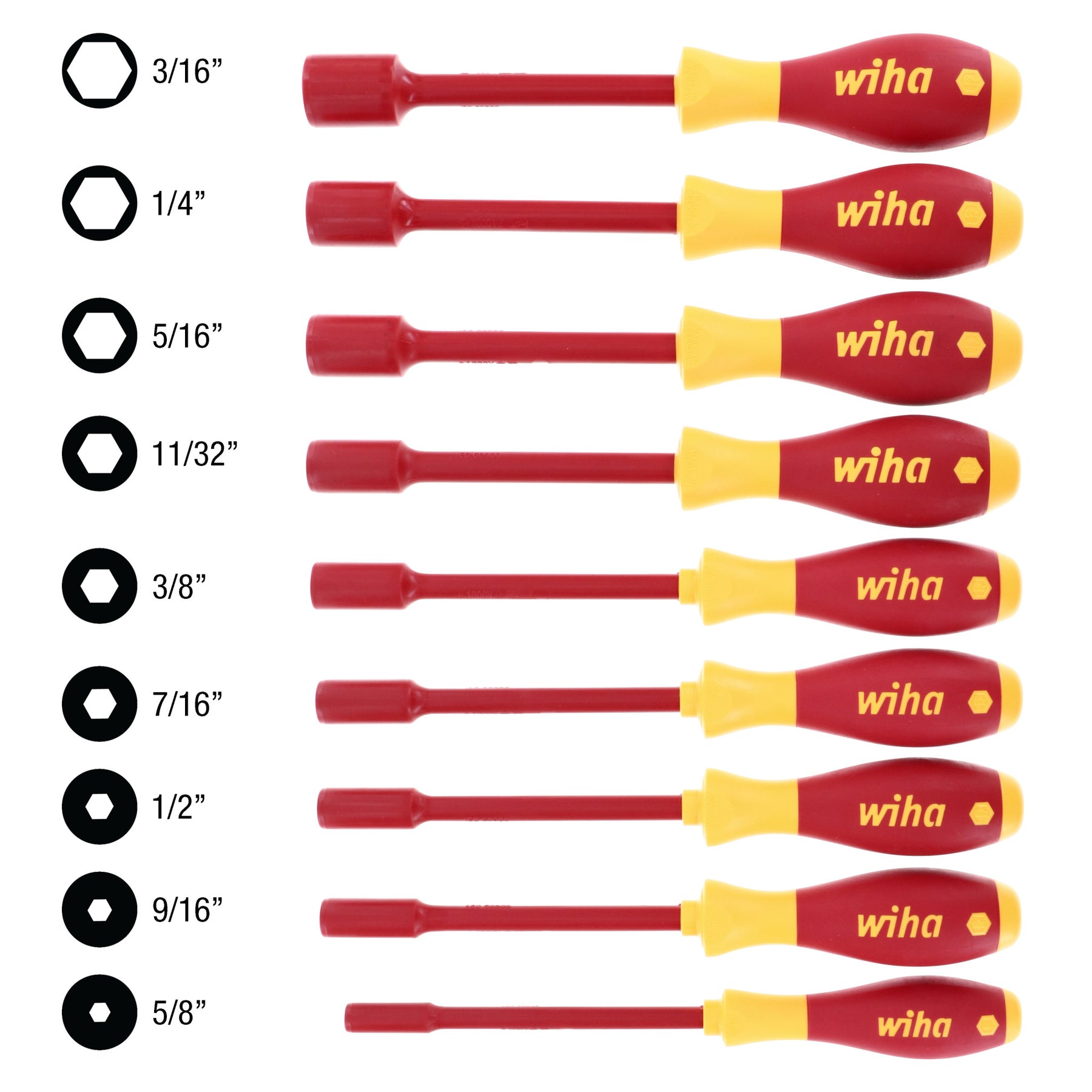 9 Piece Insulated SoftFinish Nut Driver Set - Inch