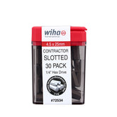 Slotted Contractor Insert Bit 4.5mm x 25mm - 30 Piece