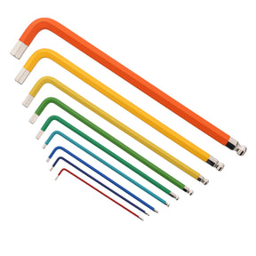 9 Piece Ball End Color Coded Hex L-Key Set - Metric