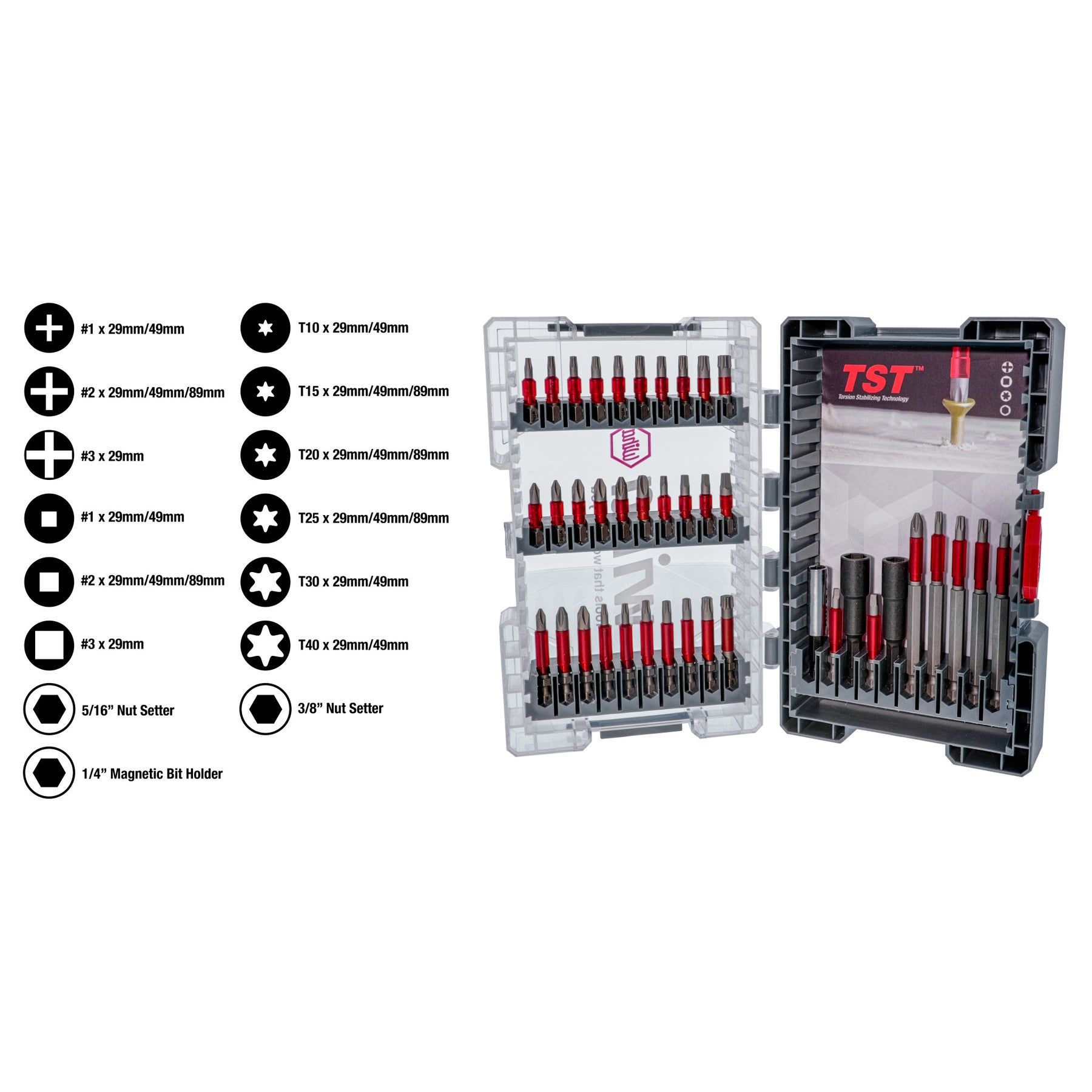 40 Piece MaxxTor Impact Bit Set