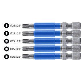 TerminatorBlue Impact Bit Torx T25 - 2 Inch - 5 Pack