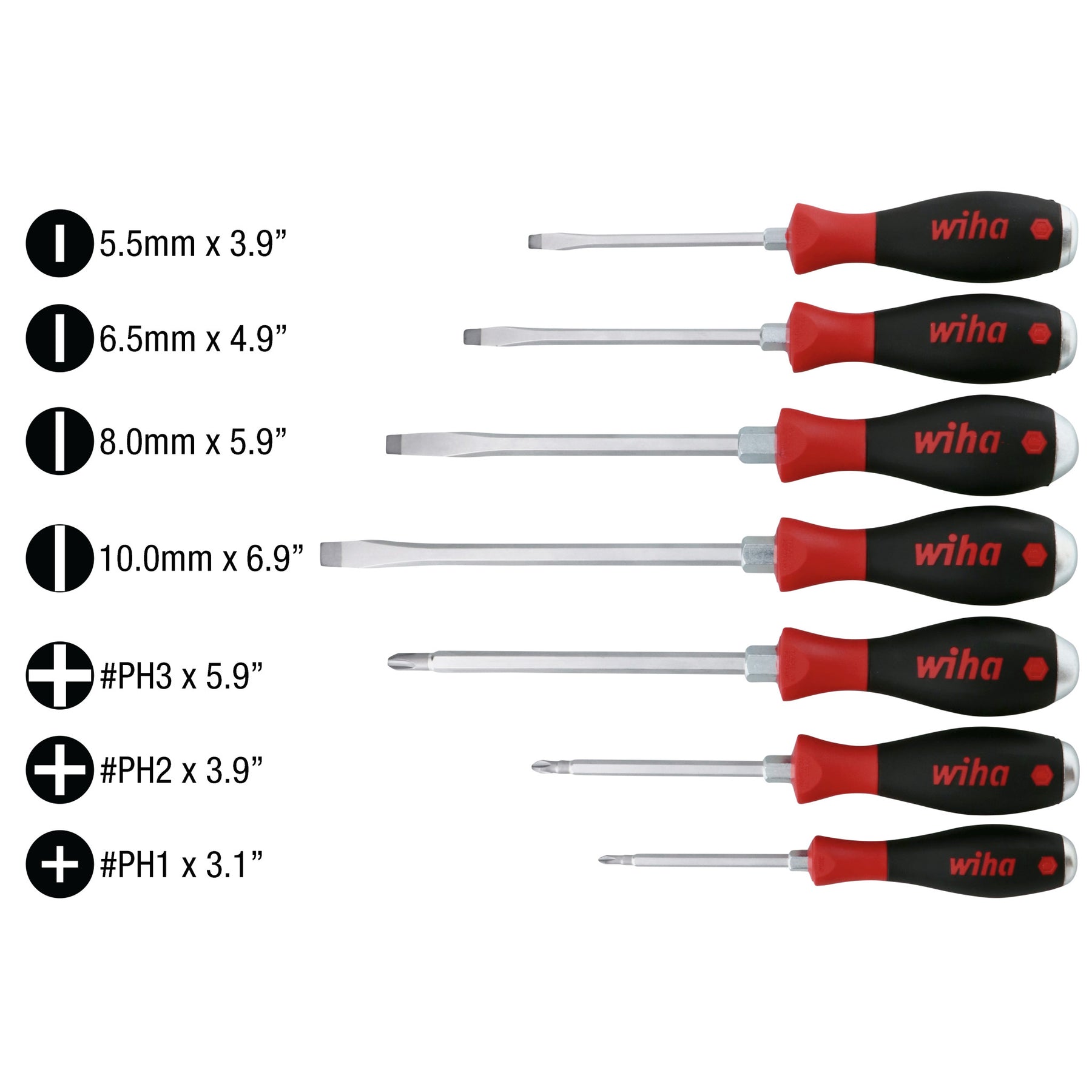 7 Piece SoftFinish XHeavy Duty Slotted and Phillips Screwdriver Set