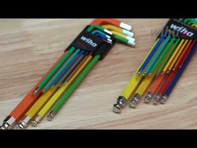 9 Piece Ball End Color Coded Hex L-Key Set - Metric