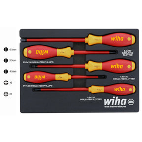 5 Piece Insulated SoftFinish Cushion Grip Screwdriver Tray Set