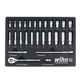 27 Piece 1/4" Drive Professional Standard and Deep Socket Tray Set - Metric