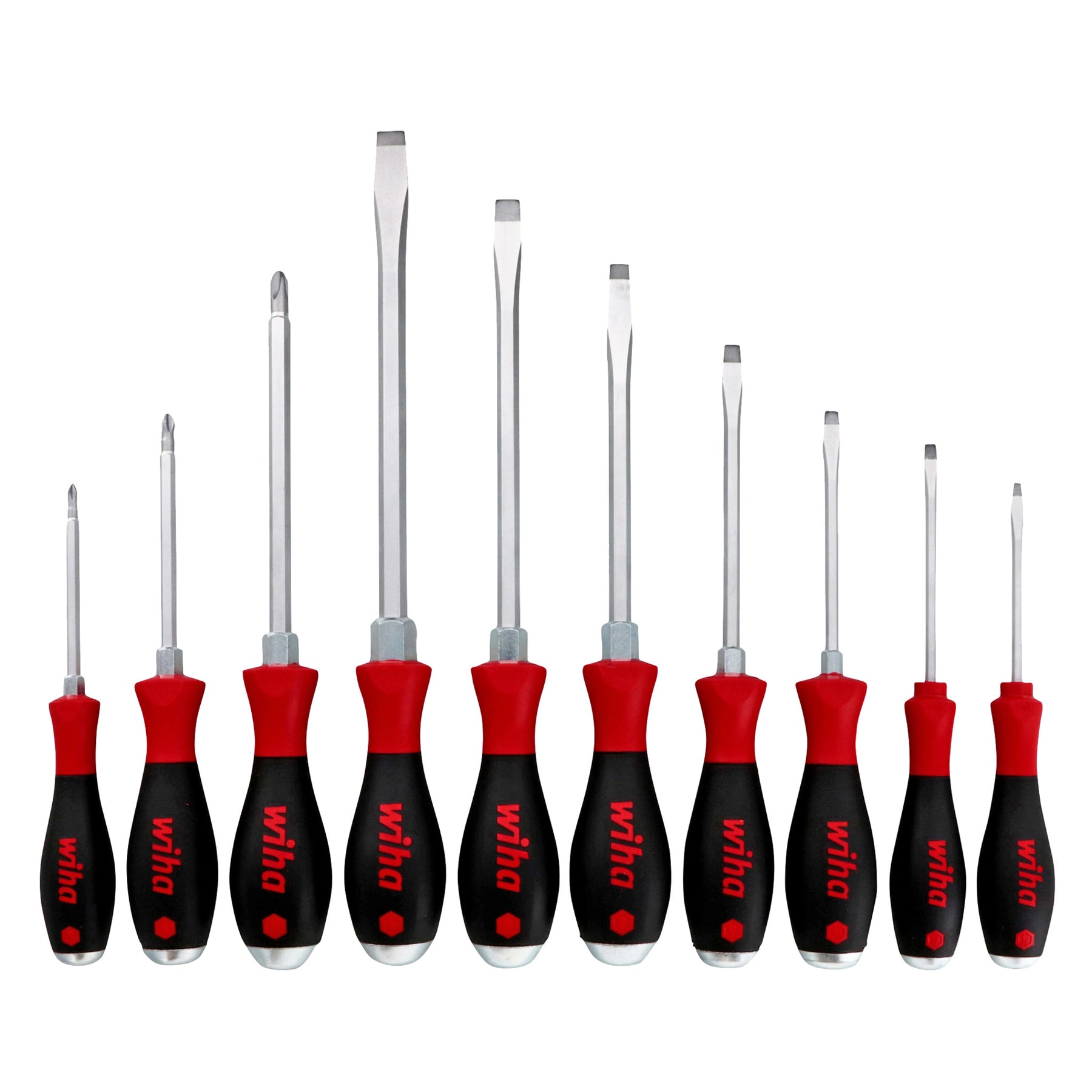10 Piece SoftFinish XHeavy Duty Slotted and Phillips Screwdriver Set
