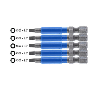 TerminatorBlue Impact Bit Square #2 - 2 Inch - 5 Pack