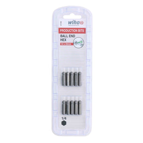 Ball End Hex Bit 1/4 - 25mm - 10 Pack