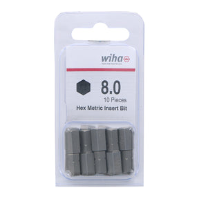 Hex Bit 8.0mm - 25mm - 10 Pack