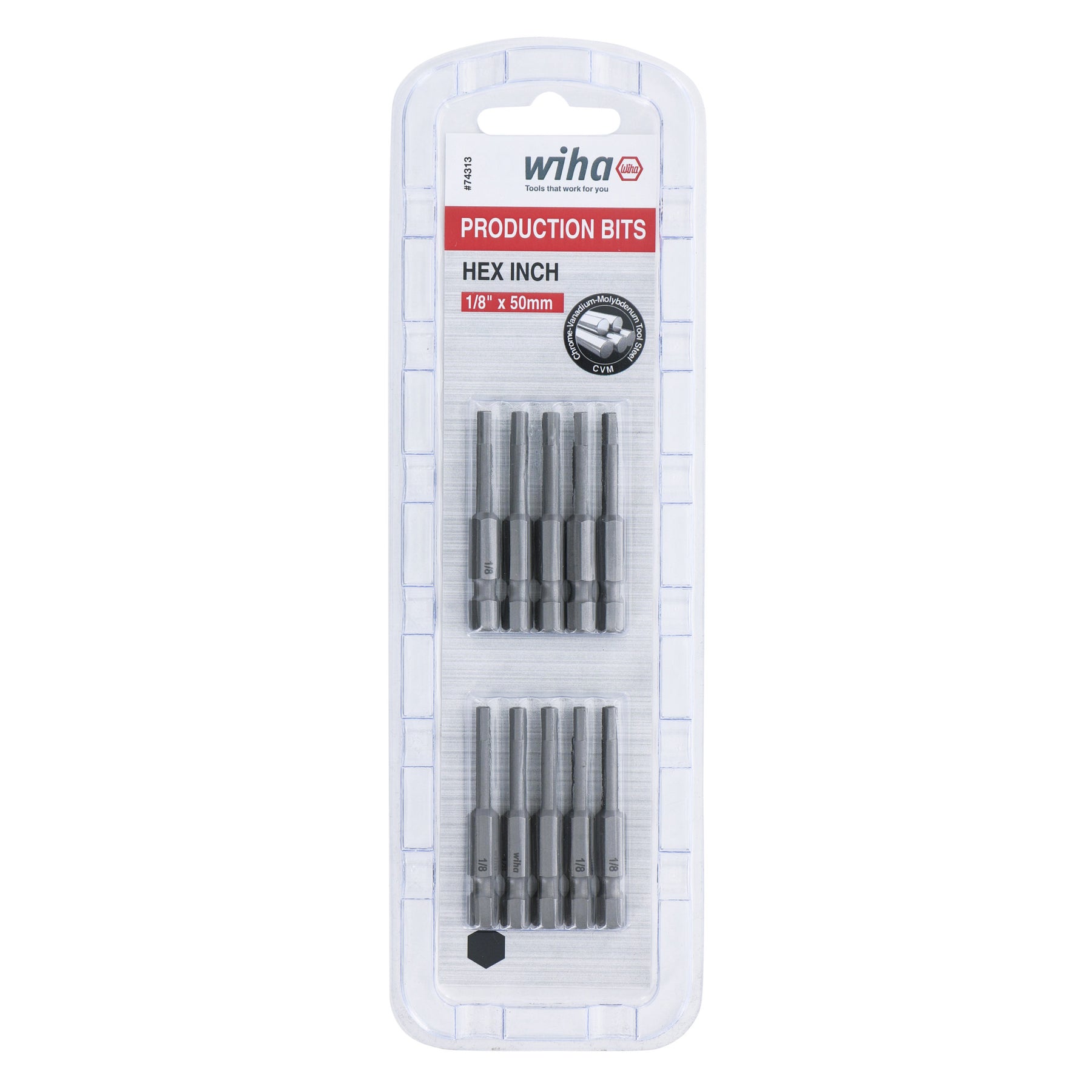 Hex Bit 1/8 - 50mm -  10 Pack