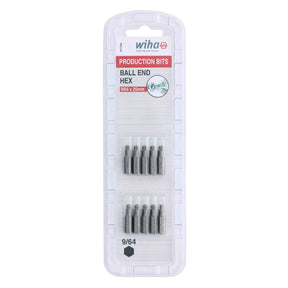 Ball End Hex Bit 9/64 - 25mm - 10 Pack