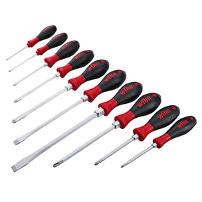Wiha 53099 10 Piece SoftFinish XHeavy Duty Slotted and Phillips Screwdriver Set